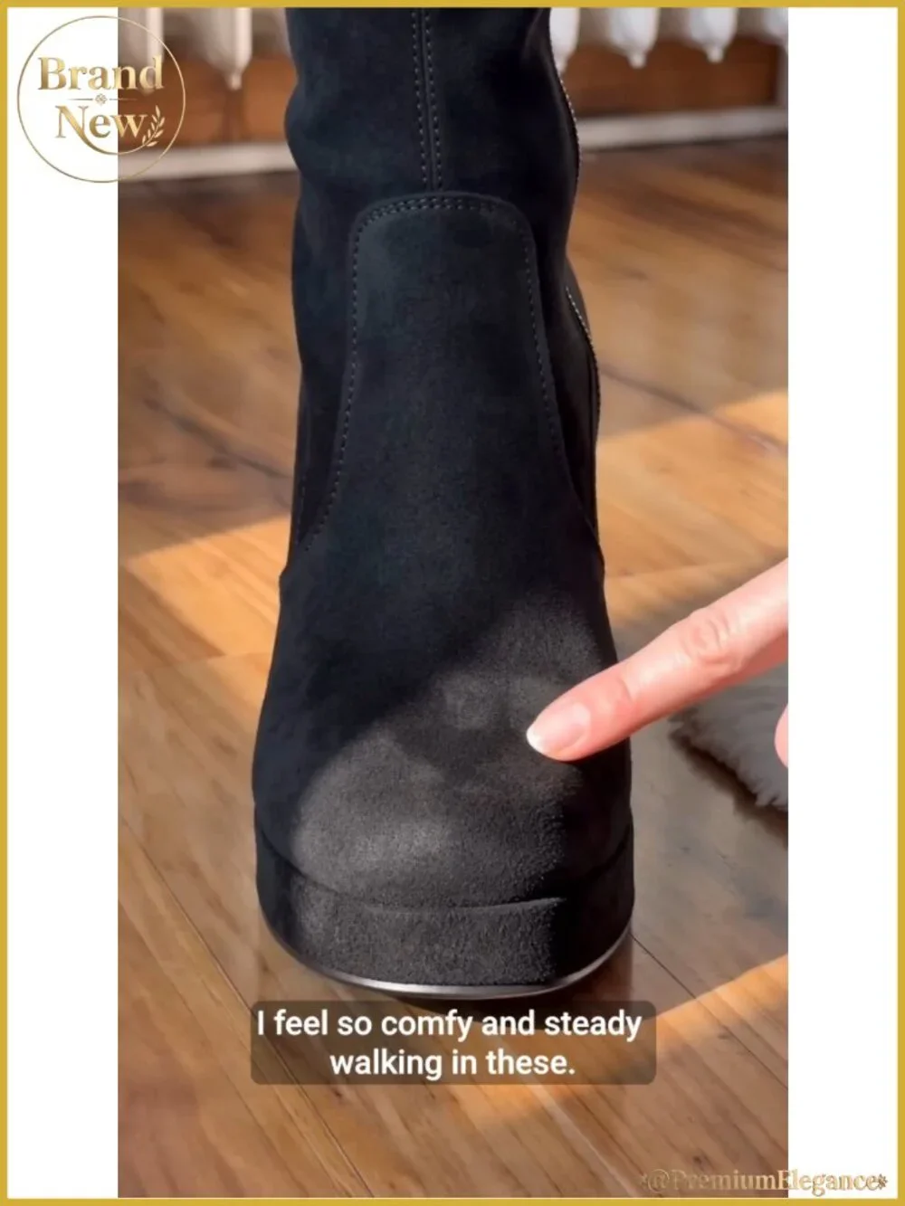 Women's Chunky Platform Heels Knee High Boots
